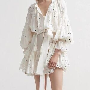 Acler Cream Dress with Black Embroidery